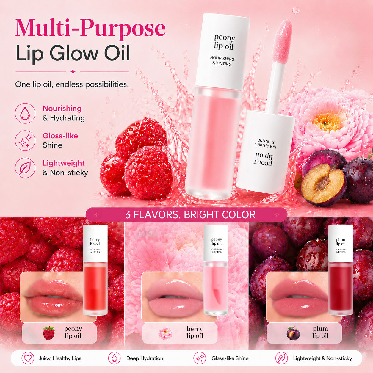 ✨LAST DAY SALE 60% OFF✨Korean Lip Tint Stain Trio Bundle | Glossy Lip Stain, Tinting & Long Lasting