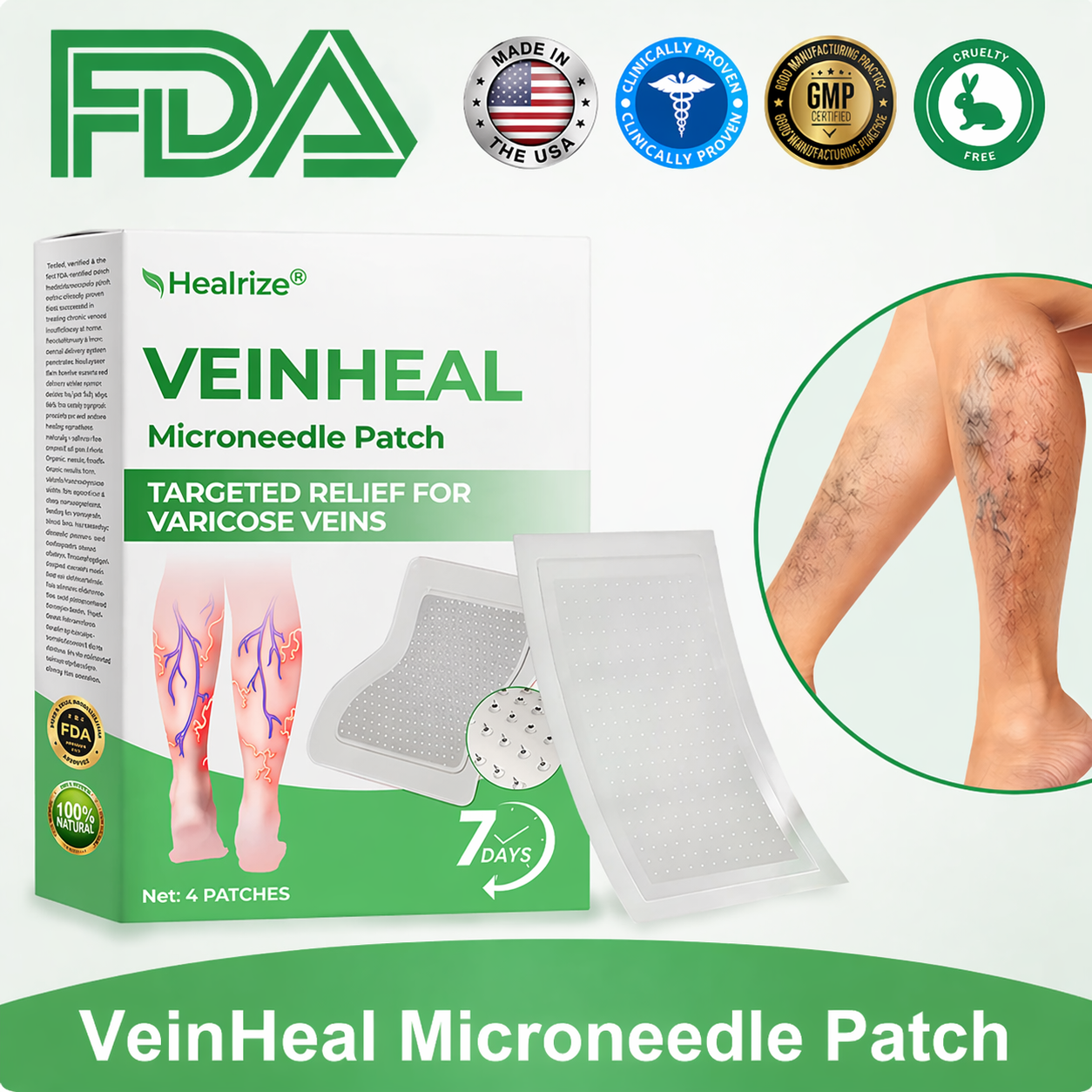 Healrize® VeinHeal Microneedle Patch – Cleenarea